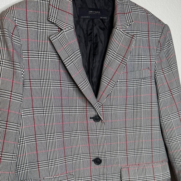 ZARA OVERSIZED PLAID BLAZER ZW COLLECTION Women’s Size M Career Officecore - Picture 2 of 9